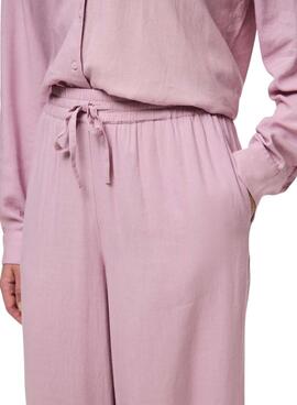 Pantalon Pieces Pia Wide rose pour femme