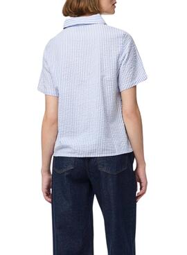 Chemise Pieces Sally bleue pour femme