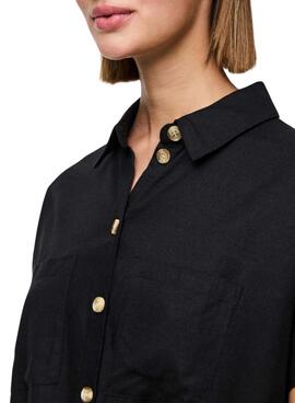Chemise Pieces Pia noire pour femme