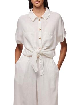 Chemise Pieces Pia blanc pour femme