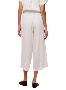 Pantalon Pieces Pia blanc pour femme