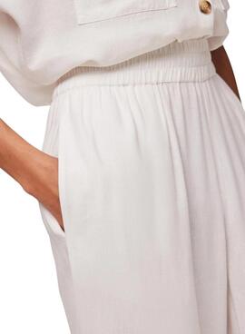 Pantalon Pieces Pia blanc pour femme