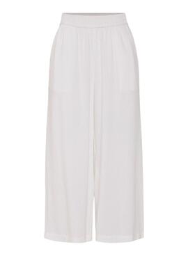 Pantalon Pieces Pia blanc pour femme