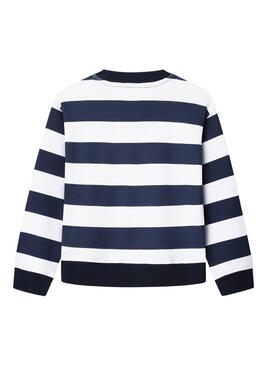 Sweatshirt Pepe Jeans Vania rayures bleues et blanches fille