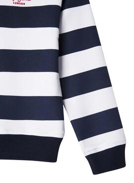 Sweatshirt Pepe Jeans Vania rayures bleues et blanches fille