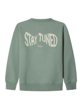 Sweatshirt Pepe Jeans Luke verte pour garçon