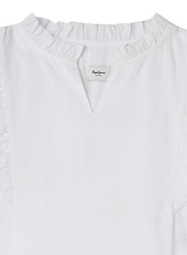 Blouse Pepe Jeans Monica blanc pour fille