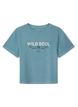 T-shirt Pepe Jeans Thais turquoise pour fille