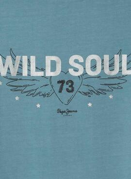 T-shirt Pepe Jeans Thais turquoise pour fille