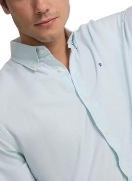 Chemise sport Oxford unie vert clair