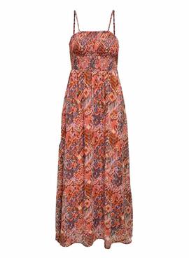 Robe Only Elena corail pour femme