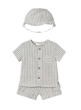 Ensemble Mayoral chemise et short à rayures pour bébé