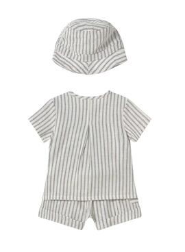 Ensemble Mayoral chemise et short à rayures pour bébé