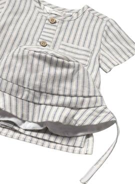 Ensemble Mayoral chemise et short à rayures pour bébé