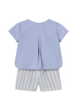 Ensemble Mayoral chemise et short bleu pour bébé.