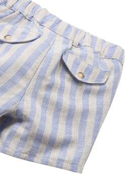 Ensemble Mayoral chemise et short bleu pour bébé.