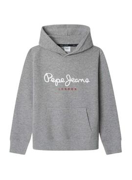 Sweat Pepe Jeans Art Hoodie gris pour enfant