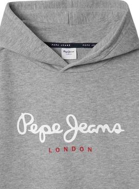 Sweat Pepe Jeans Art Hoodie gris pour enfant