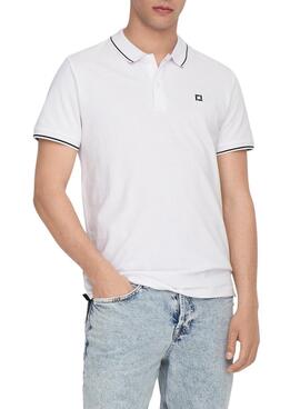 Polo blanc Only and Sons Fletcher pour homme
