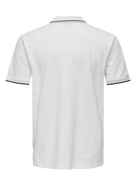 Polo blanc Only and Sons Fletcher pour homme
