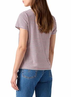 T-shirt Levi's Perfect Tee Stripes rose pour femme