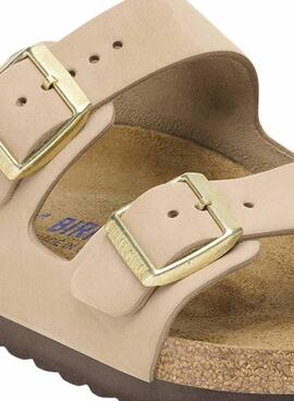 Sandales Birkenstock Arizona Soft beige pour femme
