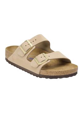Sandales Birkenstock Arizona Soft beige pour femme