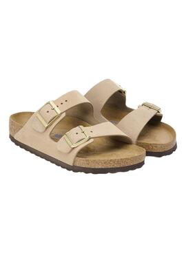 Sandales Birkenstock Arizona Soft beige pour femme