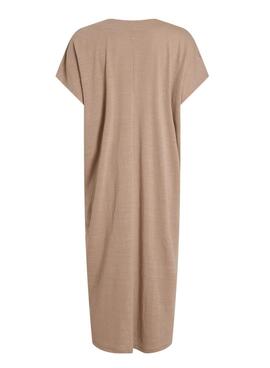 Robe Vila Vibrielle camel pour femme