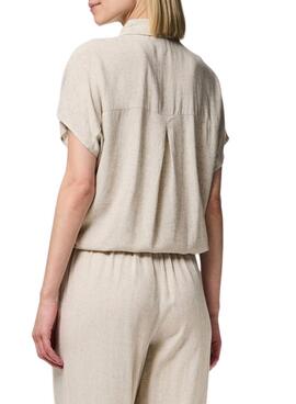 Chemise Pieces Pia beige pour femme