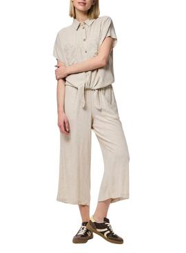Chemise Pieces Pia beige pour femme