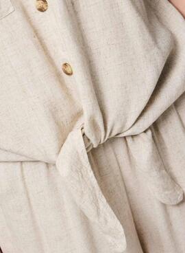 Chemise Pieces Pia beige pour femme