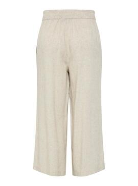 Pantalon Pieces Pia beige pour femme