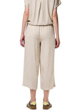 Pantalon Pieces Pia beige pour femme