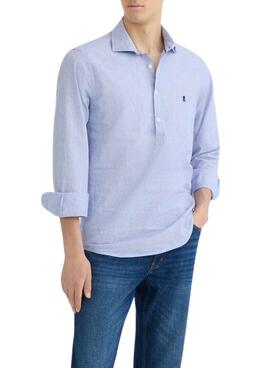 Retournez-moi seulement la traduction en français de ceci : Chemise Le Poulpe Oxford à rayures bleues pour homme