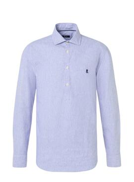 Retournez-moi seulement la traduction en français de ceci : Chemise Le Poulpe Oxford à rayures bleues pour homme