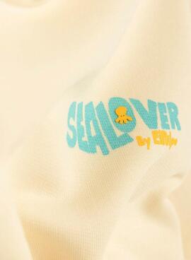 Pull-over Le Poulpe Sealovers Surfing jaune pour homme