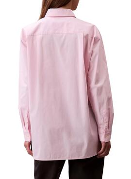 Chemise Calvin Klein Jeans Poplin oversize rose pour femme