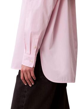Chemise Calvin Klein Jeans Poplin oversize rose pour femme