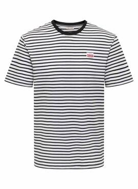 T-shirt Only and Sons Dawson blanc et noir pour homme