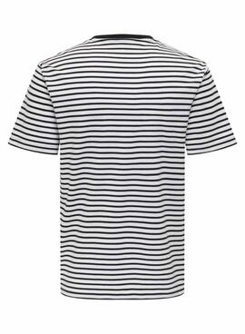 T-shirt Only and Sons Dawson blanc et noir pour homme