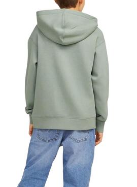 Sweat à capuche Jack and Jones Star vert pour enfant
