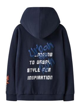 Sweat à capuche Name It Lucian bleu marine pour garçon