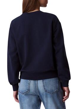 Sweat à capuche Calvin Klein Jeans Monologue bleu pour femme