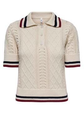 Polo Only Rosanna beige pour femme