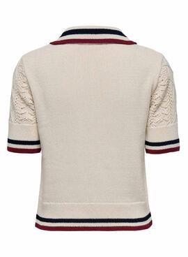 Polo Only Rosanna beige pour femme