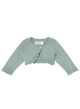 Veste Mayoral tricot basique verte pour bébé