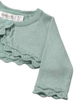 Veste Mayoral tricot basique verte pour bébé