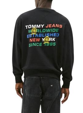  Sweatshirt  Tommy Jeans Varsity noir pour femme