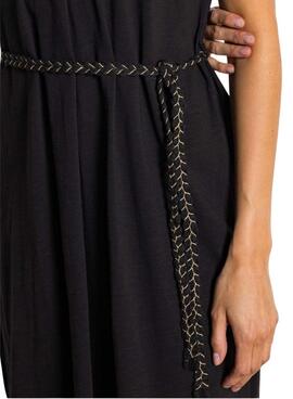 Robe noire Vila Viverano avec ceinture pour femme